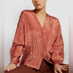 Vince Double V-Neck Blouse